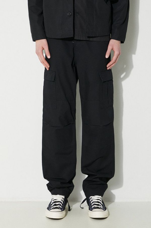 Carhartt WIP Pamučne hlače Carhartt WIP boja: crna, ravni kroj