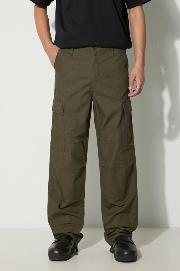 Carhartt WIP Pamučne hlače Carhartt WIP boja: zelena, ravni kroj