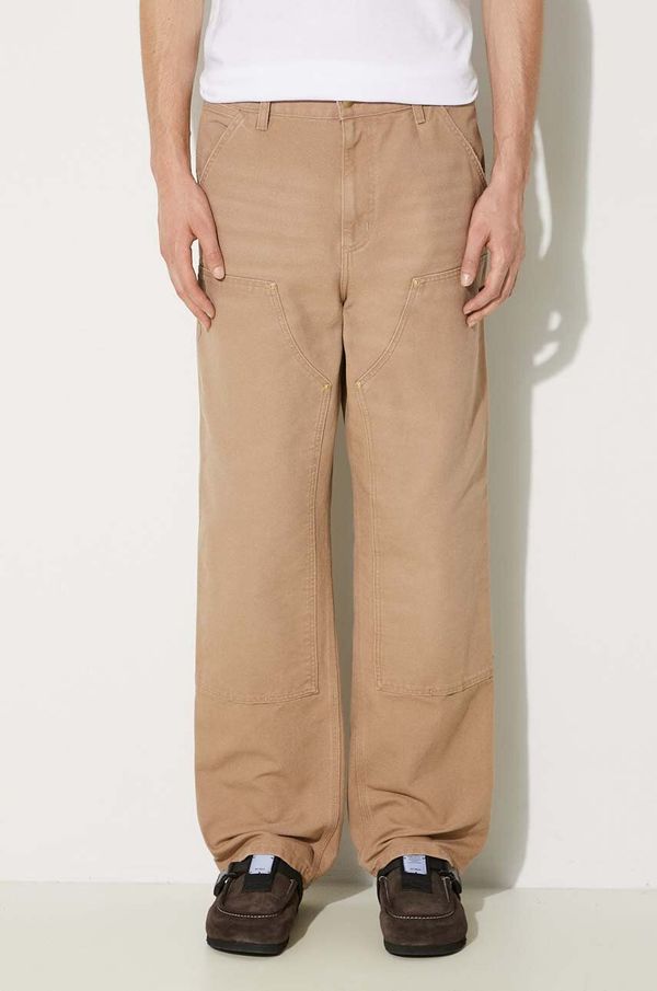 Carhartt WIP Pamučne hlače Carhartt WIP Double Knee Pant boja: bež, ravni kroj, I031501.2FS3K