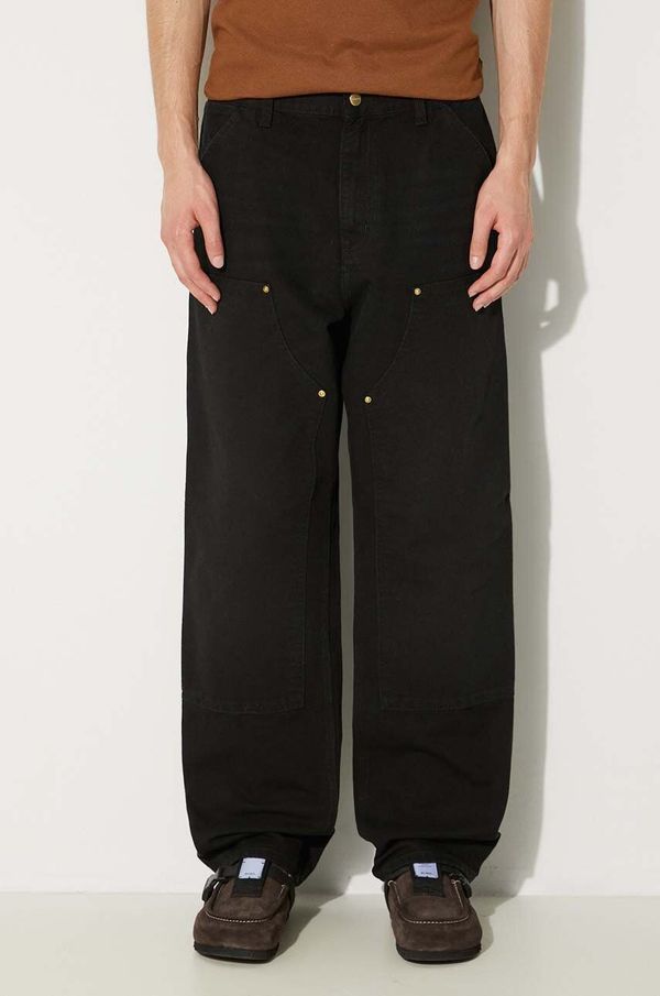 Carhartt WIP Pamučne hlače Carhartt WIP Double Knee Pant boja: crna, ravni kroj, I031501.893K