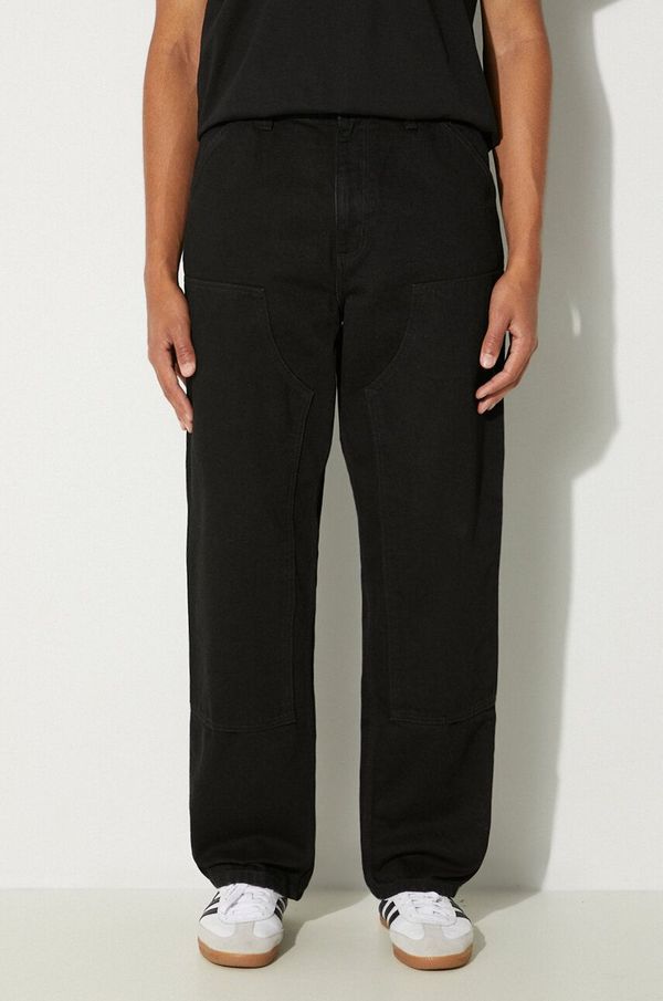 Carhartt WIP Pamučne hlače Carhartt WIP Double Knee Pant boja: crna, ravni kroj, I032699.8902