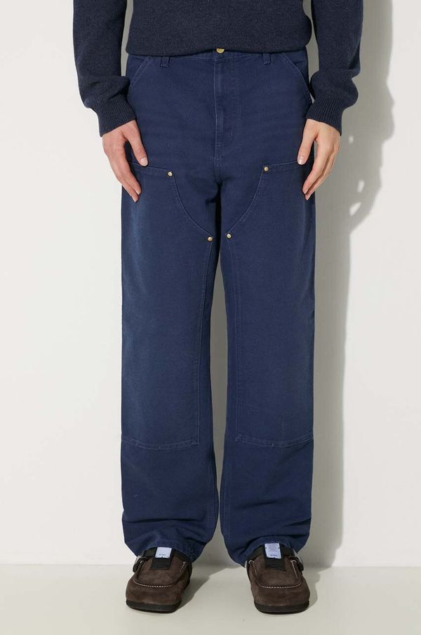 Carhartt WIP Pamučne hlače Carhartt WIP Double Knee Pant boja: tamno plava, cargo kroj, I031501.29L3K