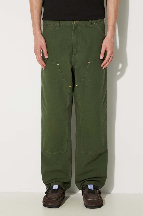 Carhartt WIP Pamučne hlače Carhartt WIP Double Knee Pant boja: zelena, ravni kroj, I031501.2BR02