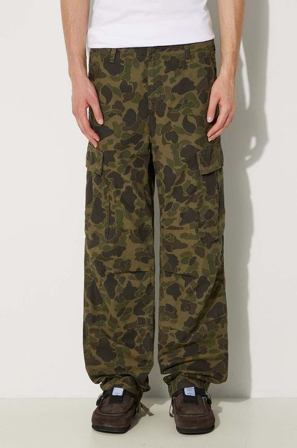 Carhartt WIP Pamučne hlače Carhartt WIP Duck Cargo Pant boja: zelena, cargo kroj, I034249.2MQGD
