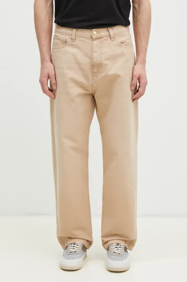 Carhartt WIP Pamučne hlače Carhartt WIP Landon Pant boja: bež, ravni kroj, I034318.07E4O