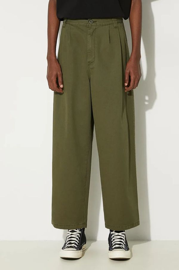 Carhartt WIP Pamučne hlače Carhartt WIP Merrick Pant boja: zelena, ravni kroj, I033759.66606