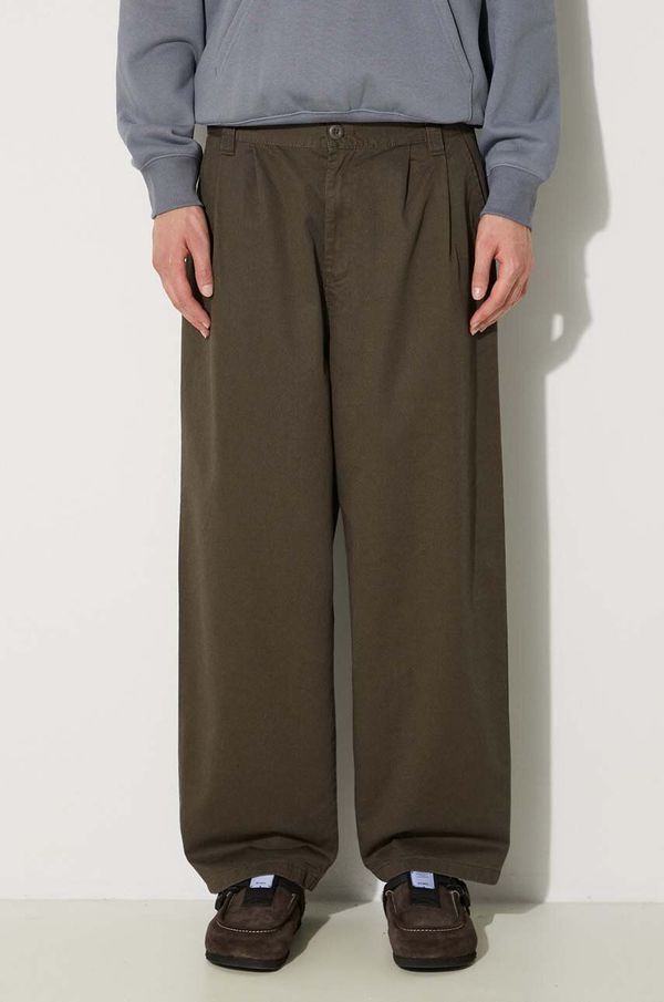 Carhartt WIP Pamučne hlače Carhartt WIP Merrick Pant boja: zelena, ravni kroj, I033759.96406