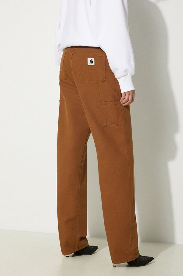Carhartt WIP Pamučne hlače Carhartt WIP Pierce Pant Straight boja: smeđa, ravni kroj, srednje visoki struk, I032966.HZ02