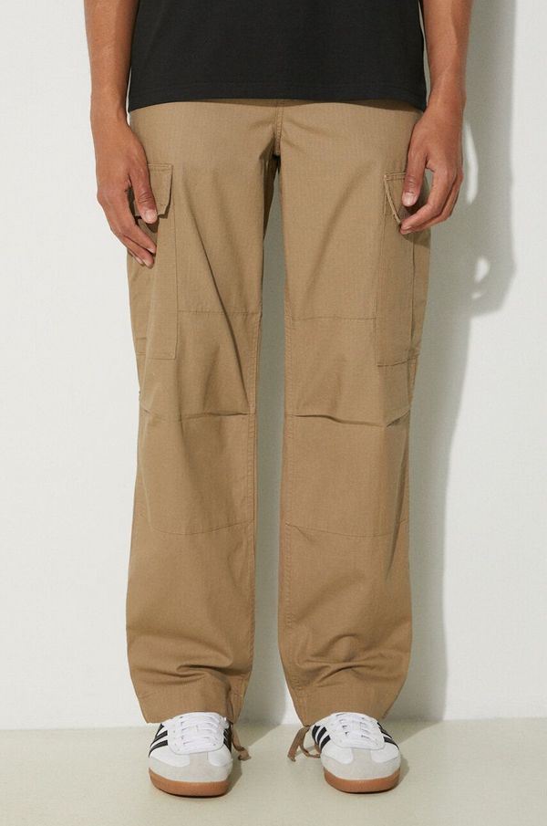 Carhartt WIP Pamučne hlače Carhartt WIP Regular Cargo Pant boja: bež, ravni kroj, I032467.8Y02