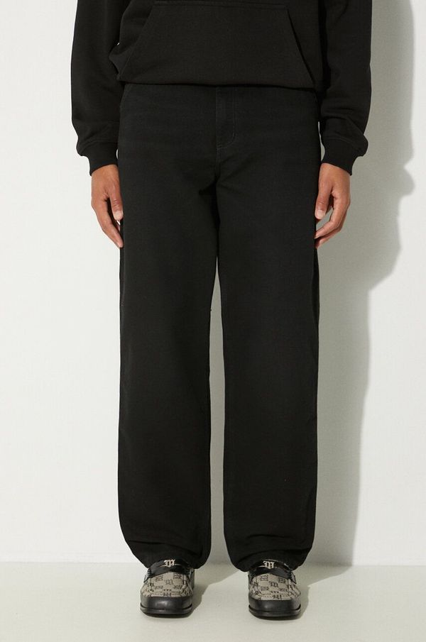 Carhartt WIP Pamučne hlače Carhartt WIP Single Knee Pant boja: crna, ravni kroj, I031497.893K