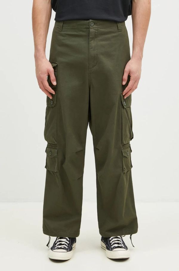 Carhartt WIP Pamučne hlače Carhartt WIP Tracker Pant boja: zelena, ravni kroj, I033835.666XX