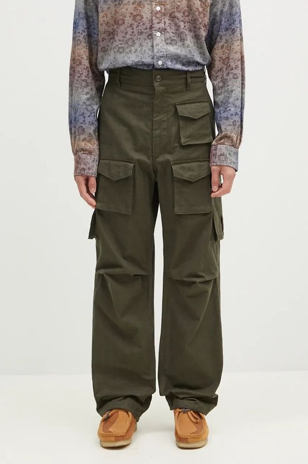 Engineered Garments Pamučne hlače Engineered Garments FA Pant boja: zelena, 24F1F016