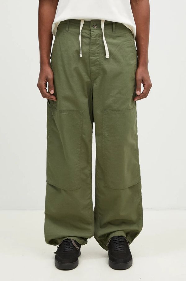 Engineered Garments Pamučne hlače Engineered Garments Painter Pant boja: zelena, ravni kroj, OR307.CT010