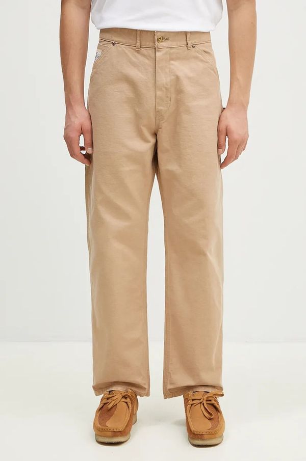 Human Made Pamučne hlače Human Made Washed Duck Work Pants boja: bež, ravni kroj, HM28PT011