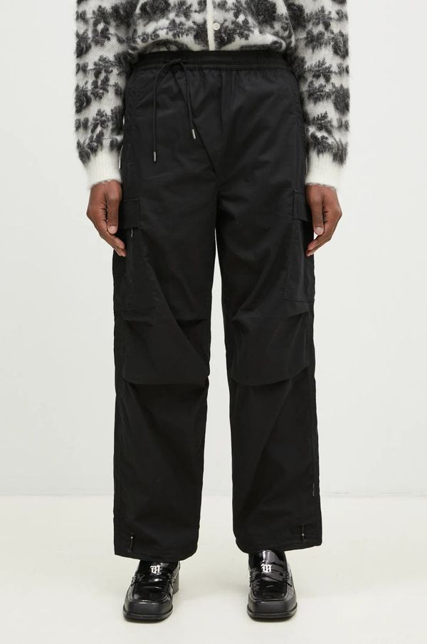 Maharishi Pamučne hlače Maharishi Asym Cargo Track Pants boja: crna, ravni kroj, 5307.BLACK
