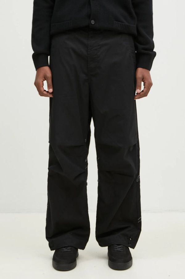 Maharishi Pamučne hlače Maharishi Bonsai Landscape Loose Snopants boja: crna, ravni kroj, 5346.BLACK