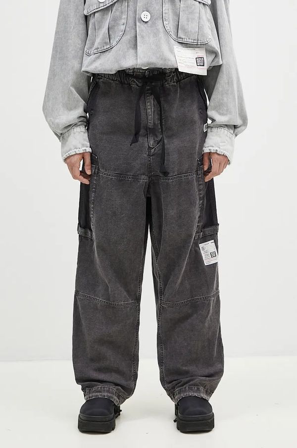 Maison MIHARA YASUHIRO Pamučne hlače Maison MIHARA YASUHIRO Satin Cargo boja: crna, ravni kroj, J13PT171