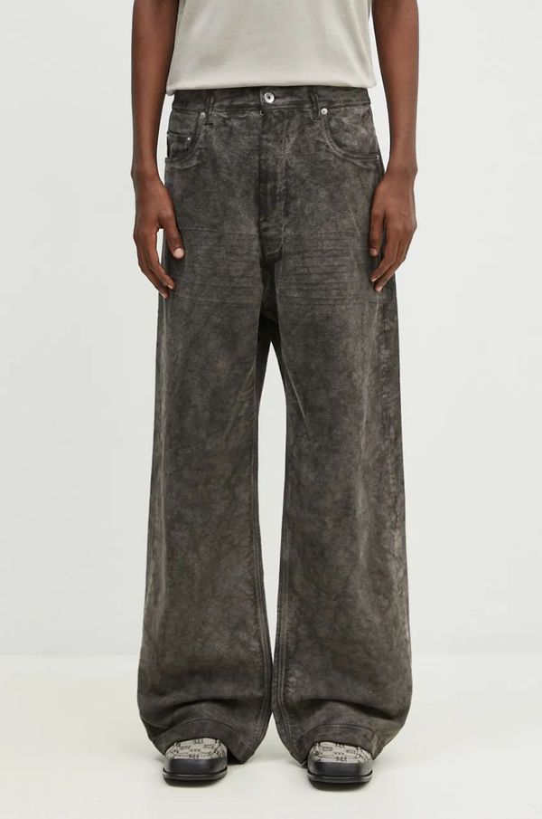 Rick Owens Pamučne hlače Rick Owens Geth Jeans boja: siva, ravni kroj, DU02D2351.MO