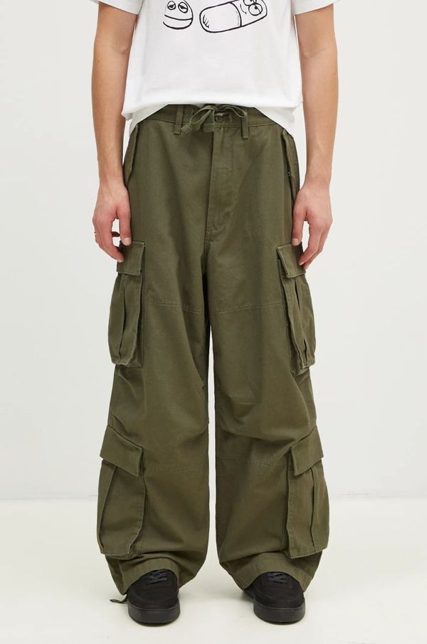Vans Pamučne hlače Vans Premium Classics LX Baggy Cargo Pant boja: zelena, cargo kroj, VN000HMYKCZ1