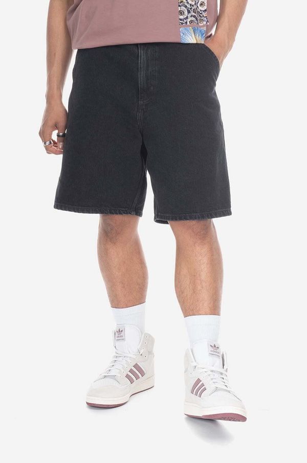 Carhartt WIP Pamučne traper kratke hlače Carhartt WIP Single Knee Short boja: crna, I032026-BLUESTONE