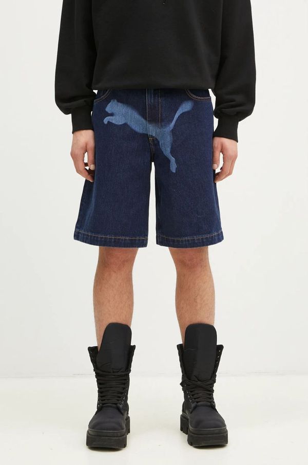 Puma Pamučne traper kratke hlače Puma PUMA X A$AP ROCKY Denim Short boja: tamno plava, 631066
