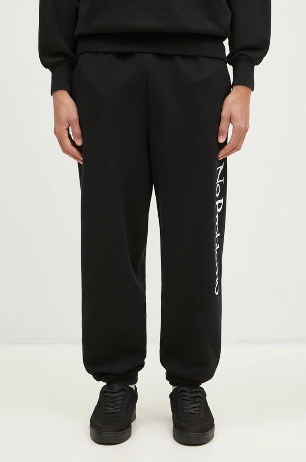 No Problemo Pamučni donji dio trenirke No Problemo Sweatpant boja: crna, s tiskom, NP30002.02