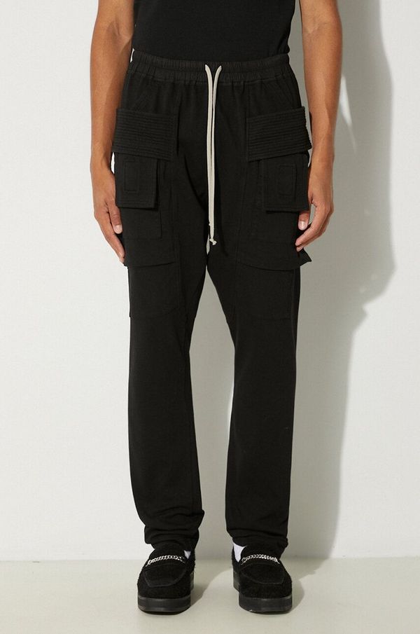 Rick Owens Pamučni donji dio trenirke Rick Owens Creatch Cargo Drawstring boja: crna, bez uzorka, DU02D2376.RIG