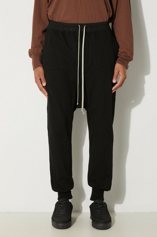 Rick Owens Pamučni donji dio trenirke Rick Owens Prisoner Drawstring boja: crna, bez uzorka, DU02D2395.RIG