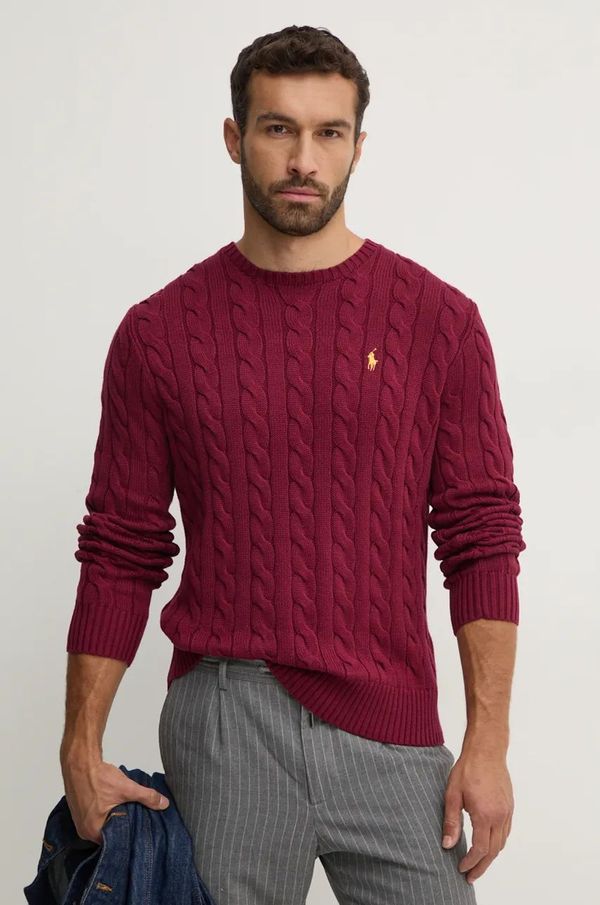 Polo Ralph Lauren Pamučni pulover Polo Ralph Lauren boja: bordo