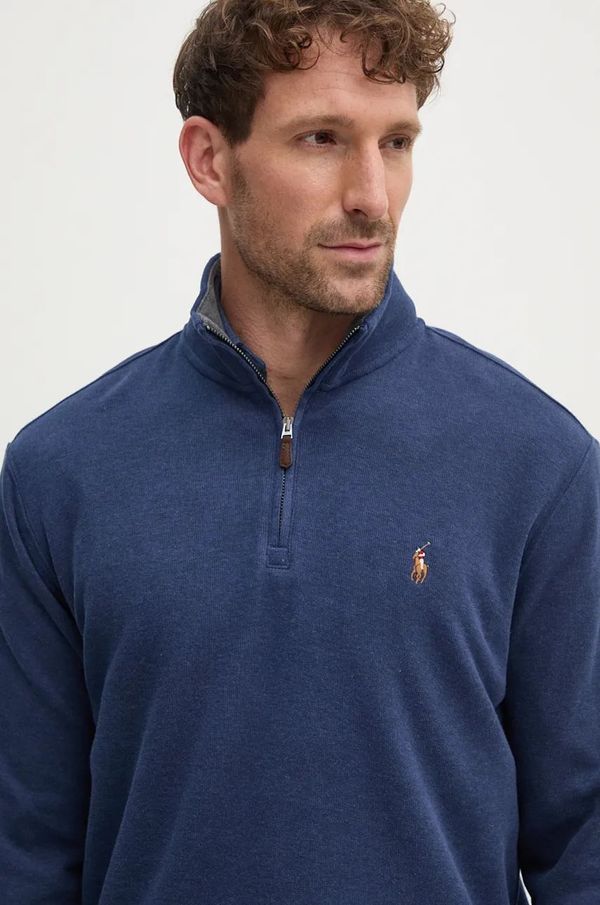Polo Ralph Lauren Pamučni pulover Polo Ralph Lauren boja: tamno plava, lagani, s poludolčevitom
