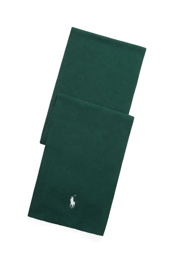 Polo Ralph Lauren Pamučni šal Polo Ralph Lauren boja: zelena, bez uzorka, 710886139