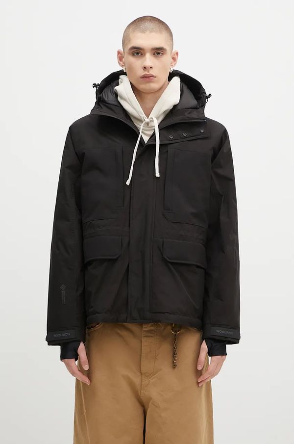 Woolrich Pernata jakna Woolrich Recycled Gtx Mountain Jacket za muškarce, boja: crna, za zimu, CFWOOU0972MRUT3790
