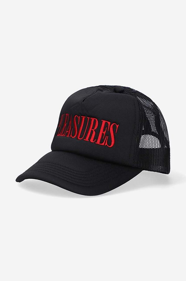 PLEASURES Kapa sa šiltom PLEASURES Lithium Trucker boja: crna, s aplikacijom, P22SU059-RED