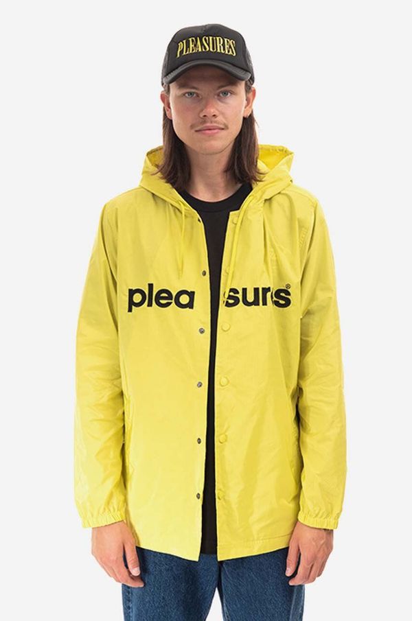 PLEASURES Kišna jakna PLEASURES Keys Coaches Jacket za muškarce, boja: žuta, za prijelazno razdoblje, P22F015
