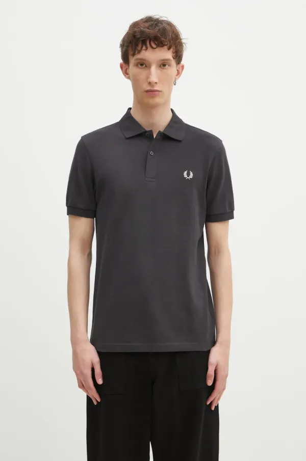 Fred Perry Polo majica Fred Perry za muškarce, boja: siva, s aplikacijom, M6000.V56