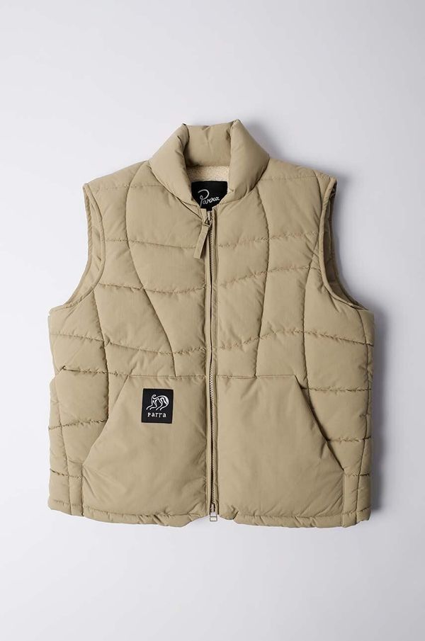 by Parra Prsluk by Parra Waved Alien Puffer Vest za muškarce, boja: bež, za prijelazno razdoblje, 52250