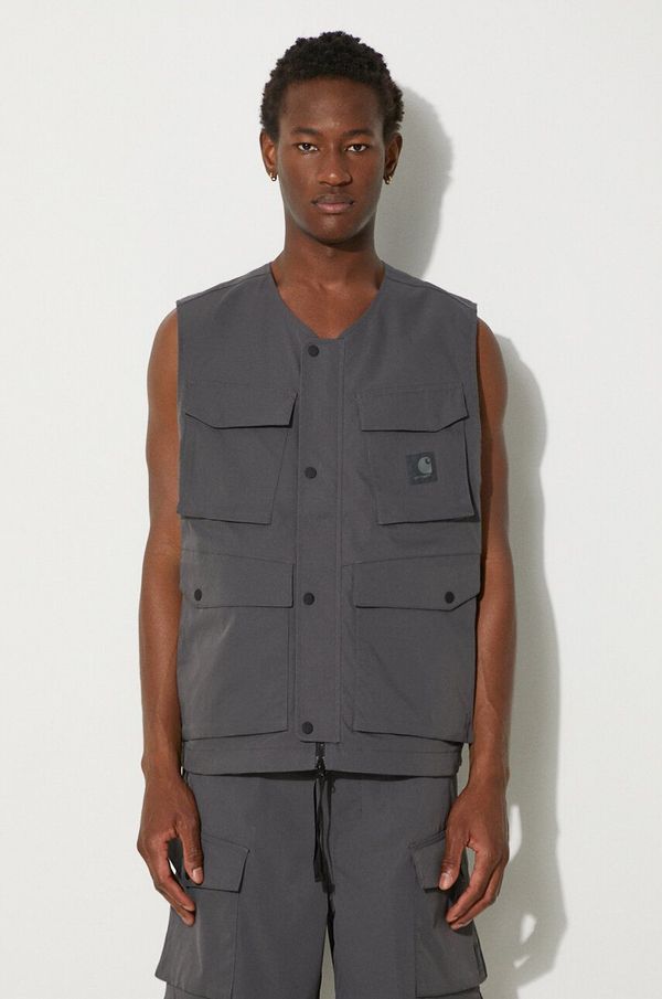 Carhartt WIP Prsluk Carhartt WIP Balto Vest za muškarce, boja: siva, za prijelazno razdoblje, I033615.87XX