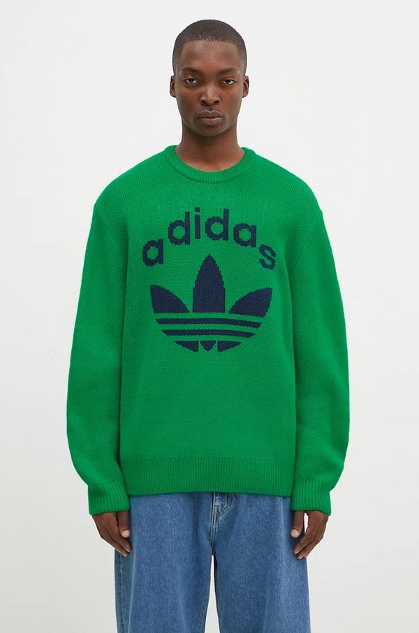 adidas Originals Pulover adidas Originals Knit Crewneck za muškarce, boja: zelena, JN5966