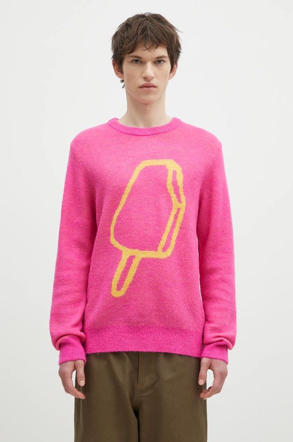 Icecream Pulover s dodatkom vune ICECREAM Popsicle Crewneck za muškarce, boja: ružičasta, IC24436