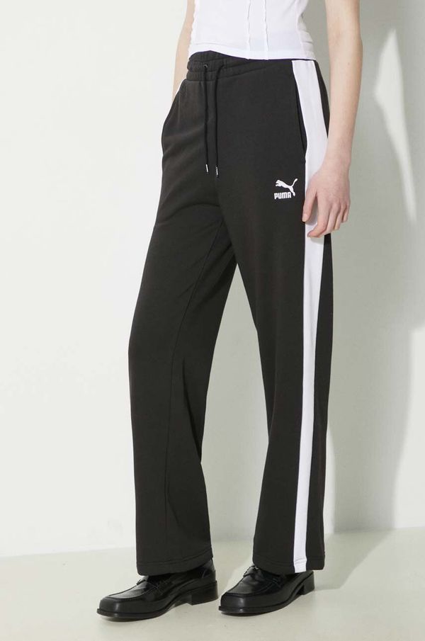 Puma Donji dio trenirke Puma ICONIC T7 boja: crna, s uzorkom, 625411