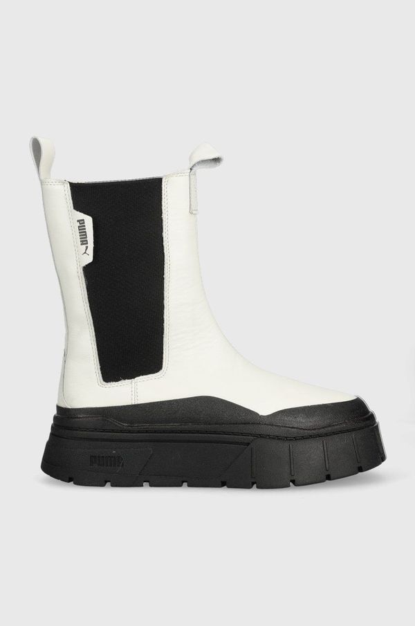 Puma Kožne gležnjače Puma Mayze Stack Chelsea Wns za žene, boja: bijela, s platformom, 386272-01