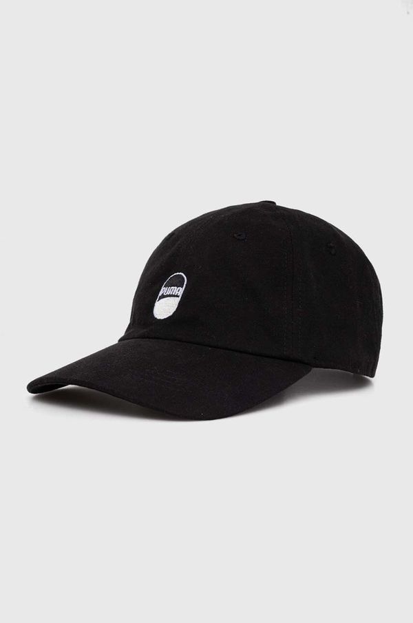 Puma Pamučna kapa sa šiltom Puma Downtown Low Curve Cap boja: crna, s aplikacijom, 025312