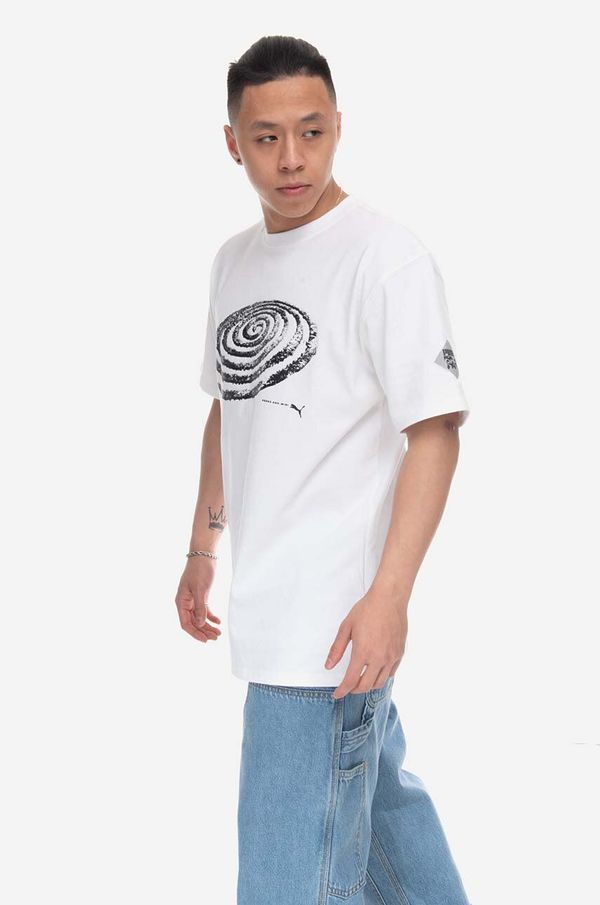 Puma Pamučna majica Puma boja: bijela, s tiskom, 538810.02-white