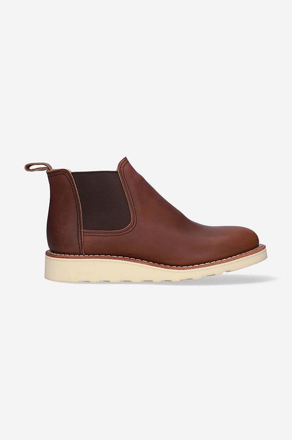 Red Wing Kožne gležnjače Red Wing za žene, boja: smeđa, ravni potplat, 3445.Classic-Brown