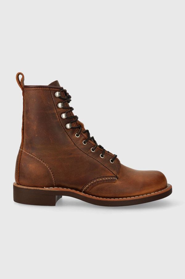 Red Wing Kožne gležnjače Red Wing za žene, boja: smeđa, ravni potplat