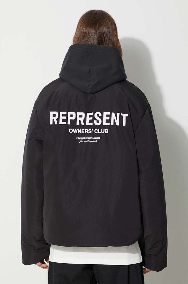 Represent Jakna Represent Owners Club Wadded Jacket za muškarce, boja: crna, za zimu