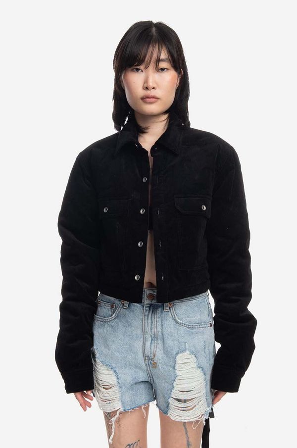Rick Owens Jakna Rick Owens Cropped Outershirt za žene, boja: crna, za prijelazno razdoblje, DS02B4706.VS.BLACK-Black