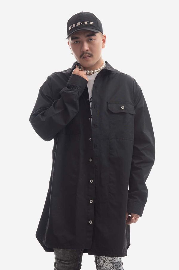 Rick Owens Jakna Rick Owens Woven Jumbo za muškarce, boja: crna, za prijelazno razdoblje, DU01C6753.MUEP3.BLACK-BLACK