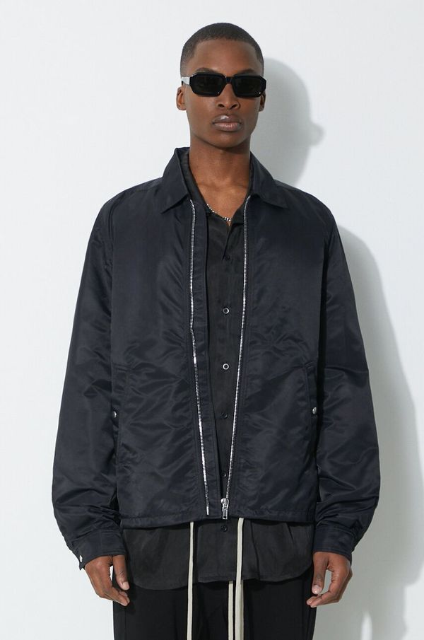 Rick Owens Jakna Rick Owens Zipfront za muškarce, boja: crna, za prijelazno razdoblje, DU01D1783.BRET1.09