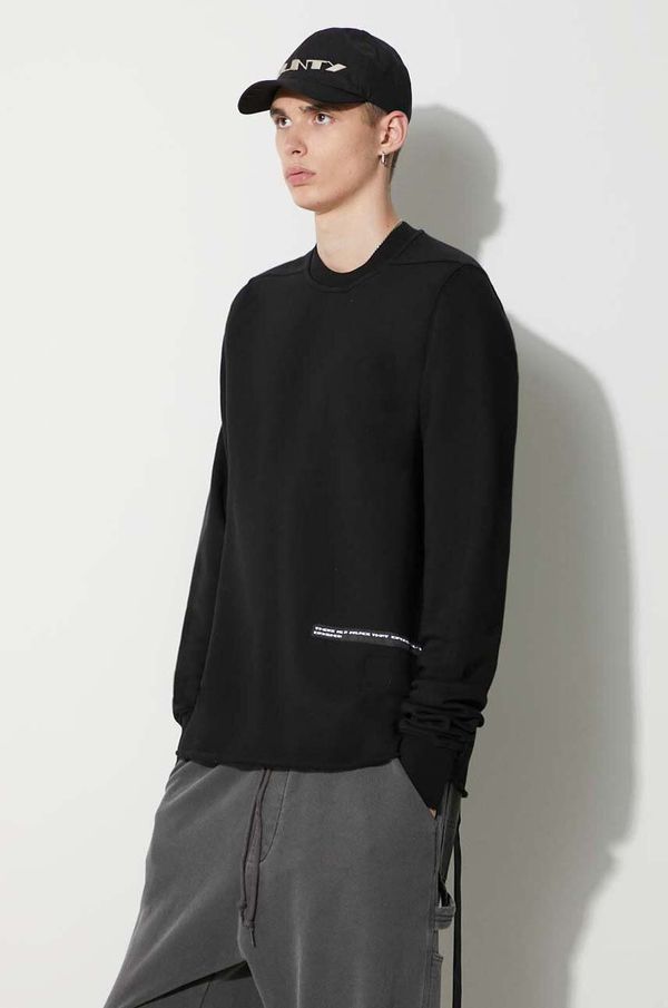 Rick Owens Pamučna dukserica Rick Owens za muškarce, boja: crna, s aplikacijom